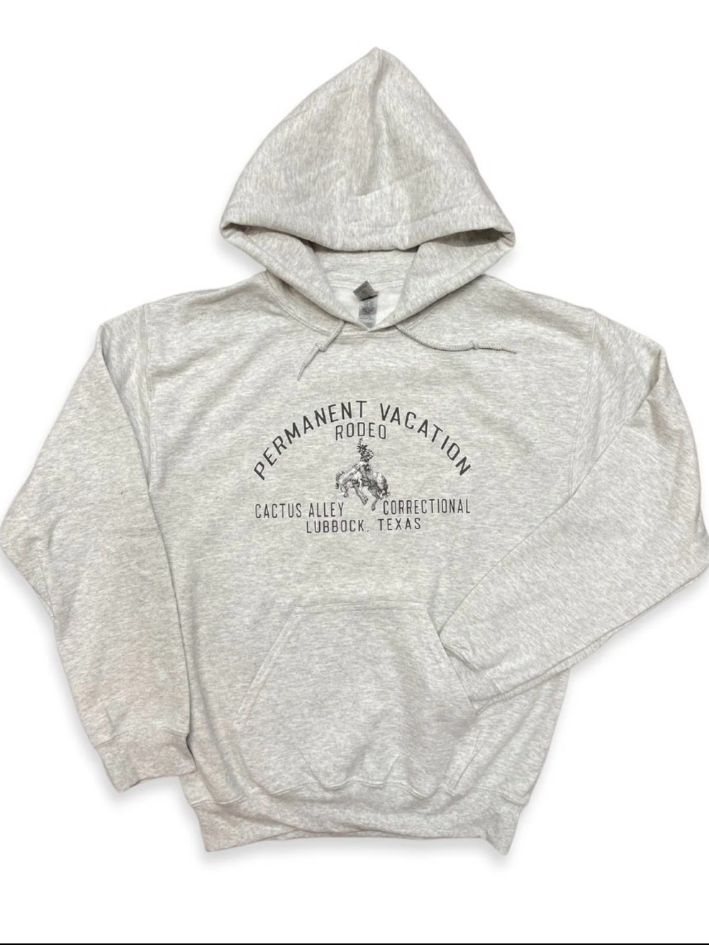 Cactus Grey Hooded Pullover with Rodeo Graphic